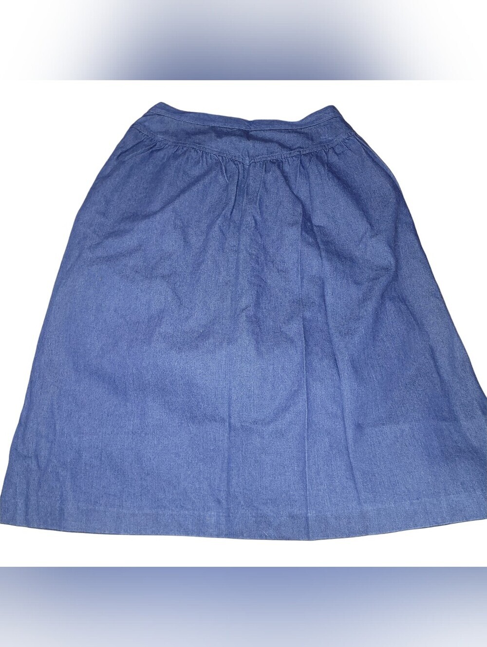 Vintage Blue Denim Classic A-Line Mid-Length Skirt